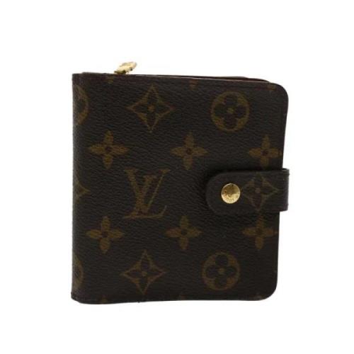 Pre-owned Brunt skinn Louis Vuitton lommebok