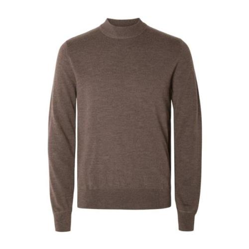 Brun Selected Homme Slhcaleb Ls Knit Genser