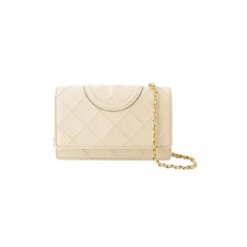 Beige Lær Tory Burch Skulderveske