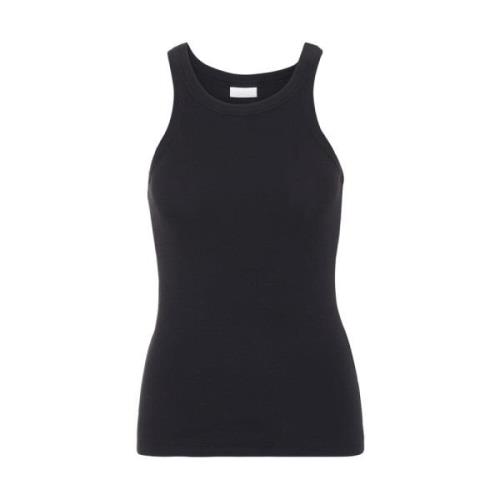 Sort Ribbestrikket Singlet