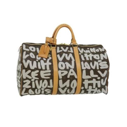 Pre-owned Flerfarget lerret Louis Vuitton Keepall