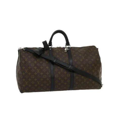 Brukt Brun Lerret Louis Vuitton Keepall