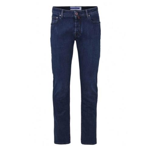 Slim Fit Denim Jeans med Broderi og Skinnpatch