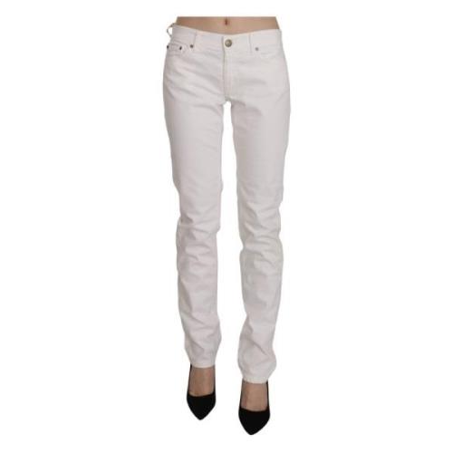 Smal passform hvite skinny bukser