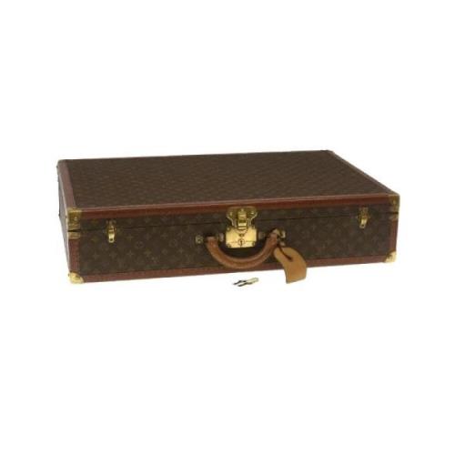 Pre-owned Brunt lerret Louis Vuitton koffert