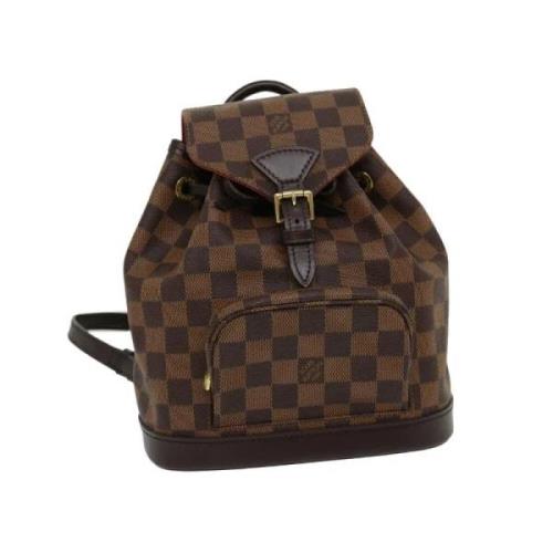 Brukt Brunt Lerret Louis Vuitton Montsouris Boston Bag