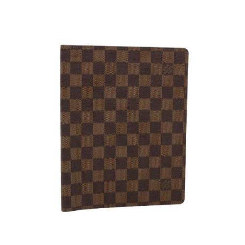 Pre-owned Brunt lerret Louis Vuitton lommebok