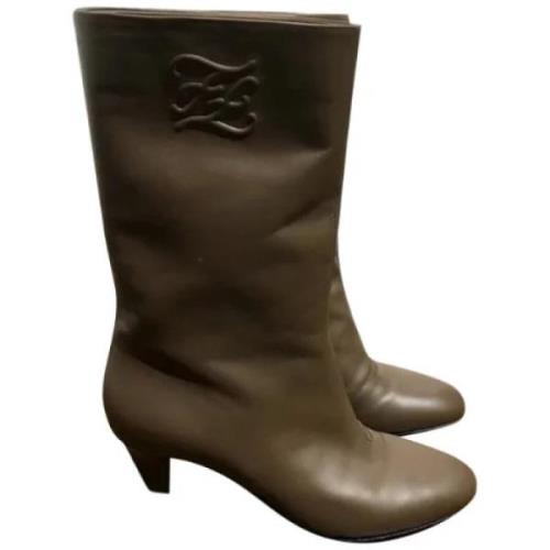 Pre-owned Brune Fendi Boots i skinn