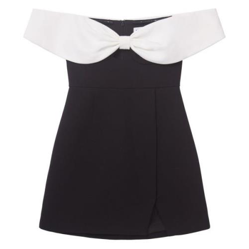 Crepe Bow Mini Dress - Black