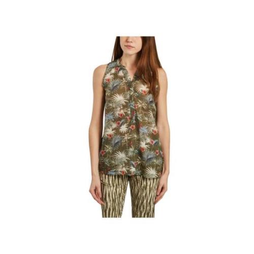 Horna Top Printed Hawaii Army