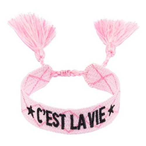 Woven Friendship Bracelet - C`est LA VIE Pale Pink