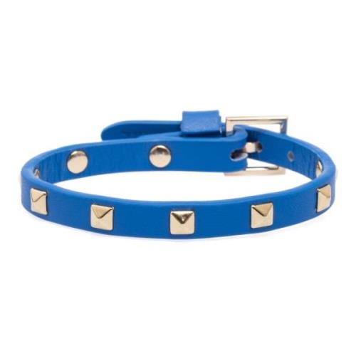 Leather Stud Bracelet Mini Strong Blue