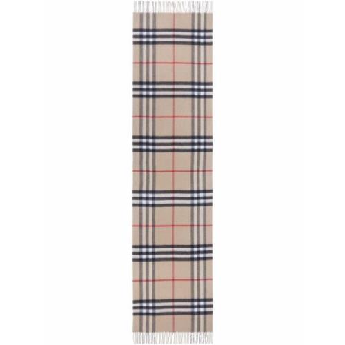 Beige Check Cashmere Skjerf