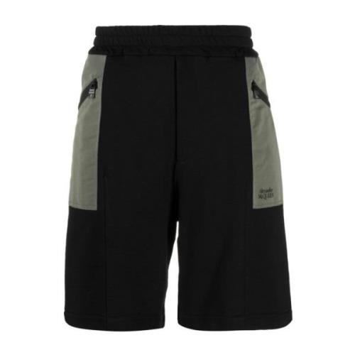 To-farget elastiske track shorts