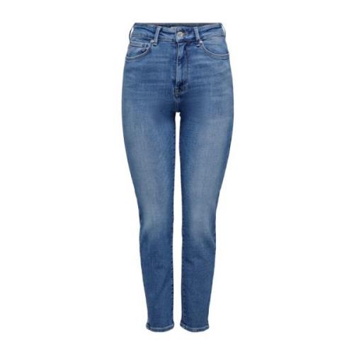 Blå Only Onlemily Stretch Hw Jeans