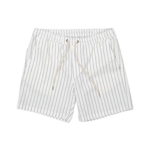 Sort Stribet Elastisk Midje Shorts