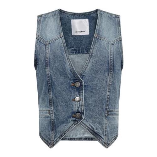 Denim Vest Blazer 35283 i Denim Blue