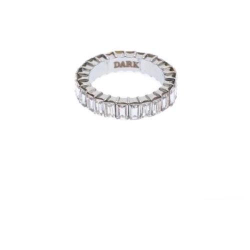 Baguette Crystal Ring Silver