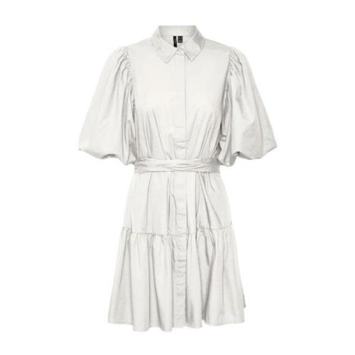 Hvit Vero Moda Vmcharlotte 2/4 Shirt Dress Wvn Ce Lcs Kjoler