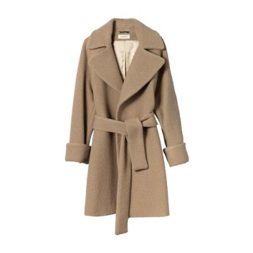 Elegant Wool Coat Mid i Taupe