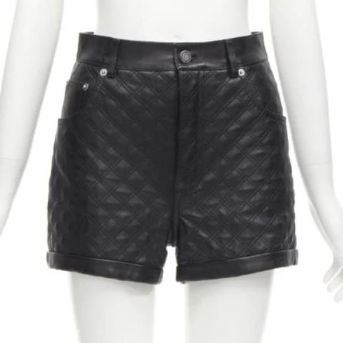 Pre-owned Svart skinn Saint Laurent shorts