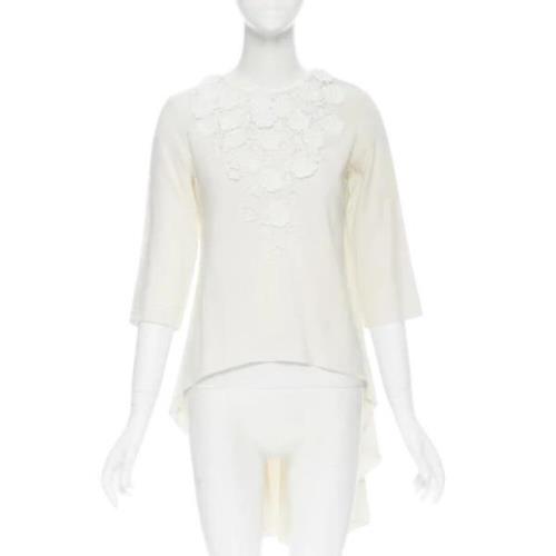 Pre-owned Beige Fabric Oscar de la Renta Top