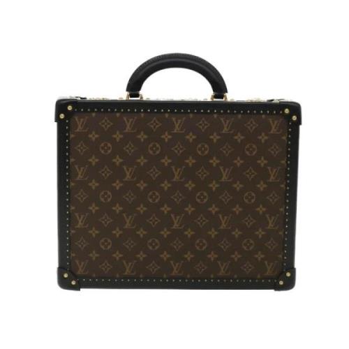 Pre-owned Brunt lerret Louis Vuitton reiseveske