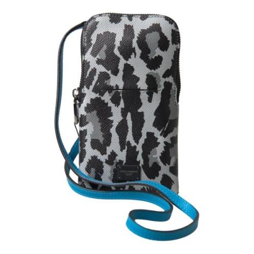 Leopard Skinn Crossbody Telefonveske