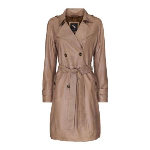 Satin Beige Skinn Trenchcoat