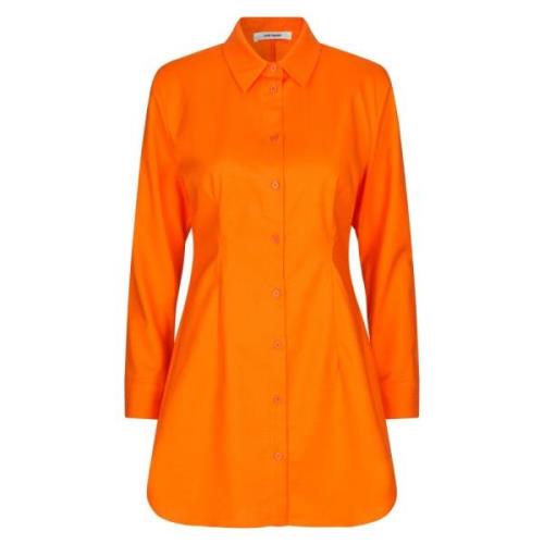 Raw Shirt Dress - Mandarin Orange