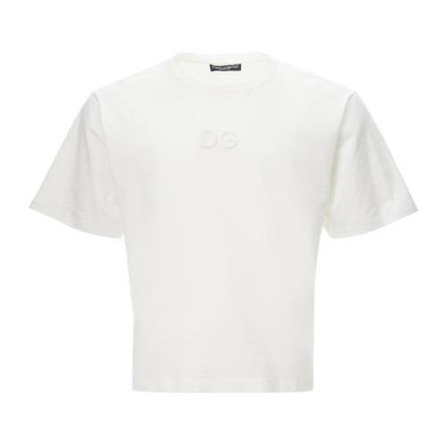 Hvit Logo Bomull T-Skjorte