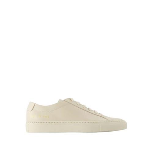 Beige Lær Lave Sneakers