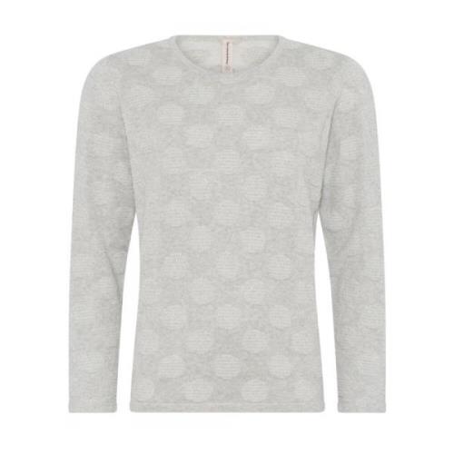 Prikkete O-Neck Pullover Bluse