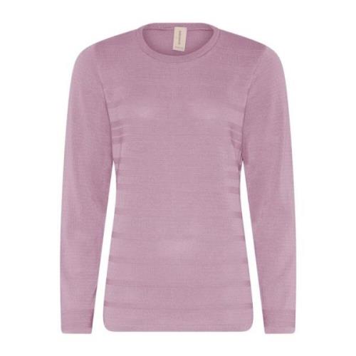 Struktur O-Neck Pullover Bluse