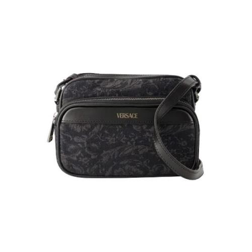 Svart lerret Versace Crossbody Bag