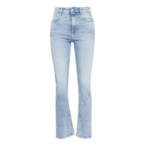 Stilige High Waist Flare Jeans med Splitt Detaljer