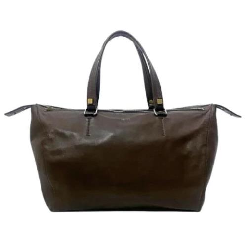 Pre-owned Brunt skinn Celine Boston veske