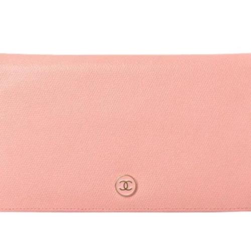 Pre-owned Rosa skinn Chanel lommebok