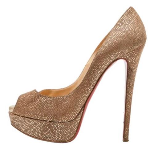 Pre-owned Beige semsket skinn Christian Louboutin haeler