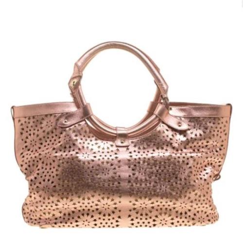 Pre-owned Jimmy Choo Tote i metallisk skinn