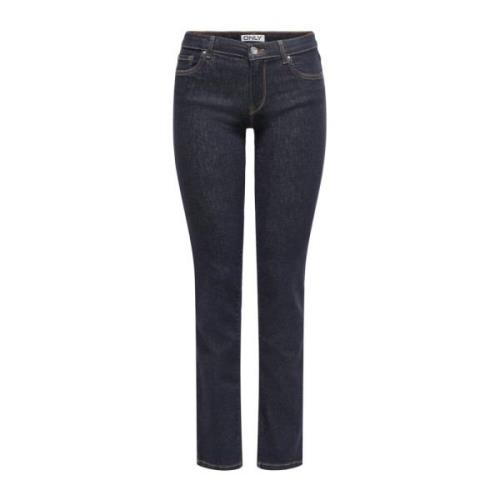 Mørkeblå Denim Straight Leg Jeans