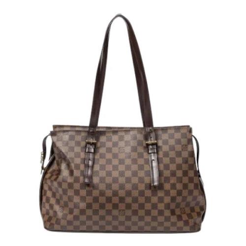 Pre-owned Brunt lerret Louis Vuitton Chelsea