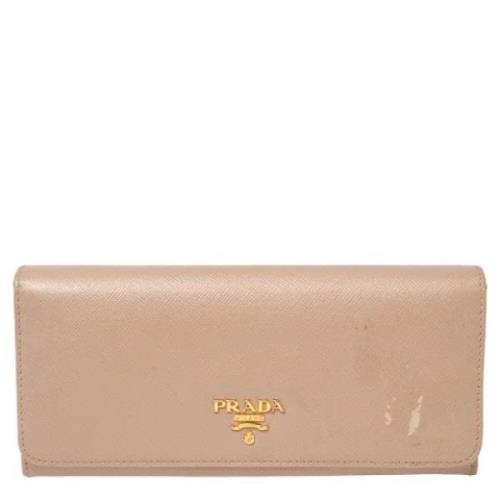 Pre-owned Beige Leather Prada lommebok