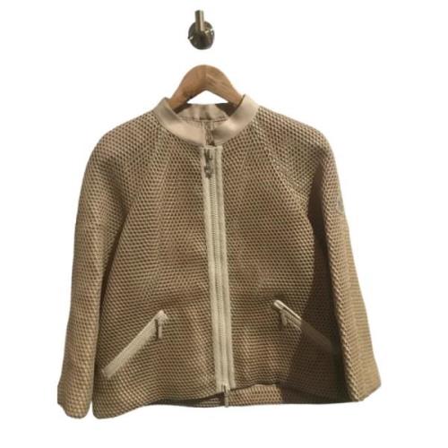 Pre-owned Beige Silk Moncler Jakke