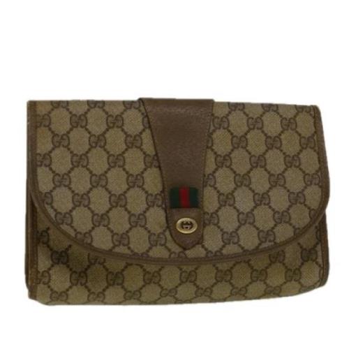 Pre-owned Beige Canvas Gucci Clutch