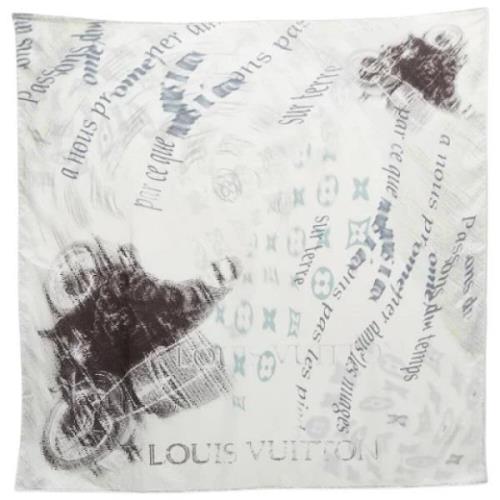 Pre-owned Hvit silke Louis Vuitton skjerf