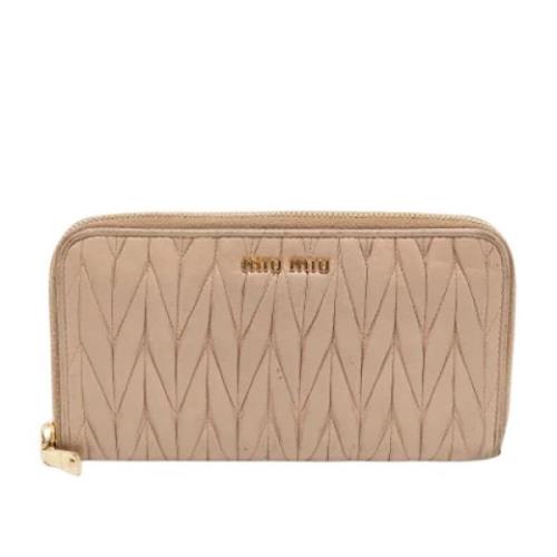 Pre-owned Beige skinn Miu Miu lommebok