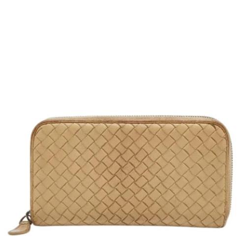 Pre-owned Beige Leather Bottega Veneta lommebok