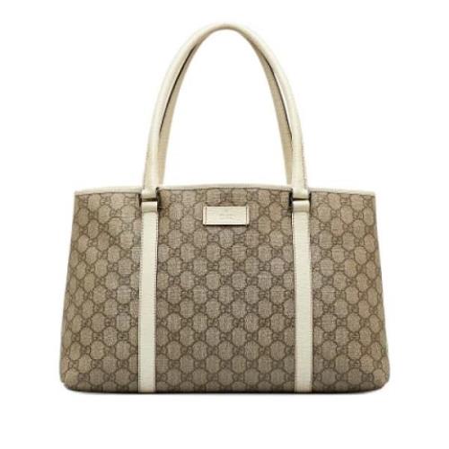 Pre-owned Brunt skinn Gucci Tote