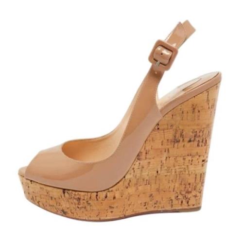 Pre-owned Beige Laer Christian Louboutin Sandaler